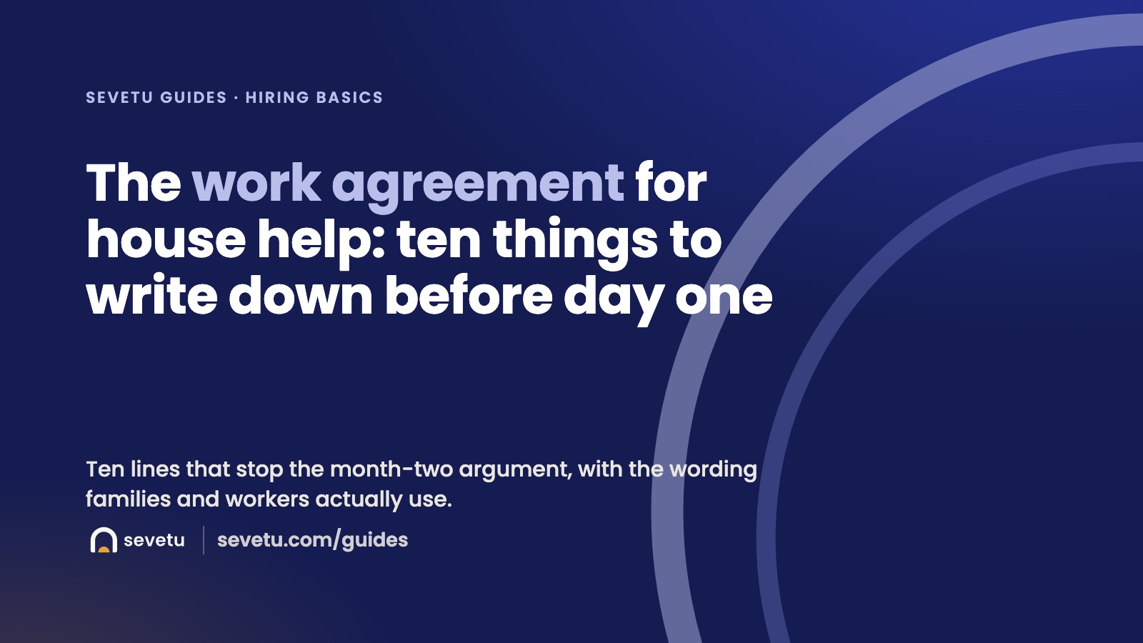 Cover: The work agreement for house help, ten things to write down