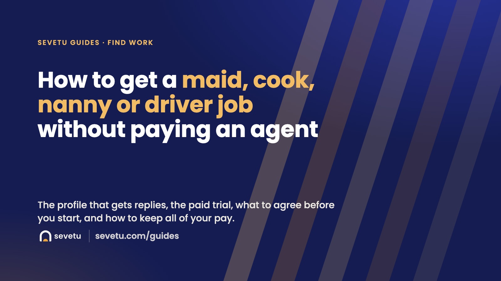 Cover: How to get a maid, cook, nanny or driver job without paying an agent