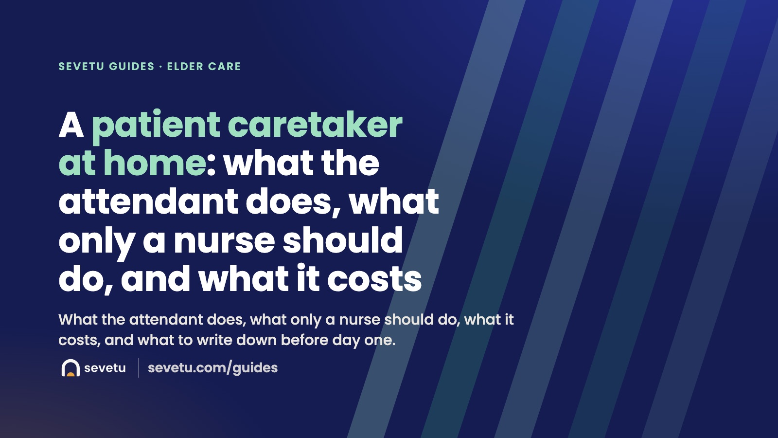 Cover: A patient caretaker at home, duties, limits and cost